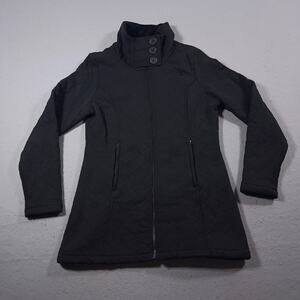 North Face Jacket Womens Large Black Quilted Fleece Lined Full Zip High Collar